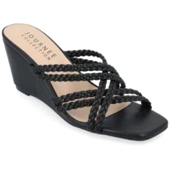 Journee Collection Womens Baylen Braided Strap Slip On Wedge Sandals -Minnetonka Shoes Shop GUEST 026364c4 b503 40d8 b24c 7d169cb42fee