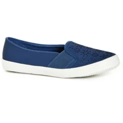 Women's WIDE FIT Laser Cut Skater - Navy | EVANS -Minnetonka Shoes Shop GUEST 026e7516 badc 4345 86c3 6ce4a8da7739