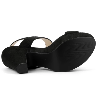Allegra K Women's Slingback Platform Heels Chunky High Heel Sandals 5 Allegra K Women's Slingback Platform Heels Chunky High Heel Sandals - Image 5