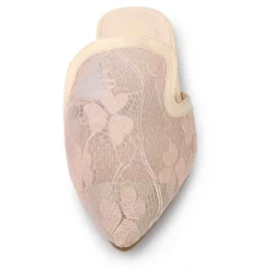 Allegra K Women's Pointed Toe Floral Embroidery Flats Mules