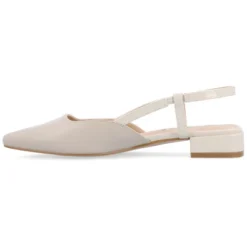 Journee Collection Womens Paislee Sling Back Block Heel Square Toe Flats