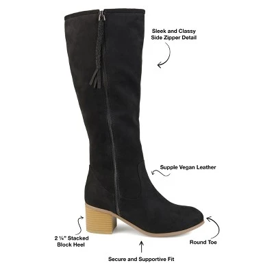Journee Collection Womens Sanora Stacked Heel Riding Boots 7 Journee Collection Womens Sanora Stacked Heel Riding Boots - Image 7