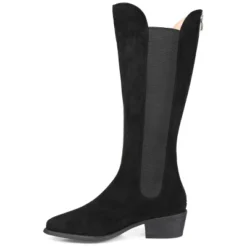 Journee Collection Womens Celesst Tru Comfort Foam Wide Calf Stacked Heel Knee High Boots