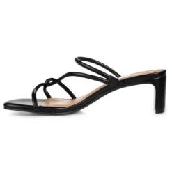 Journee Collection Womens Rianne Open Square Toe Half Block Heel Sandals