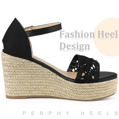 Perphy Platform Ankle Straps Espadrille Wedge Heel Sandals For Women 3 Perphy Platform Ankle Straps Espadrille Wedge Heel Sandals For Women - Image 3
