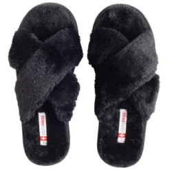 Alpine Swiss Fiona Womens Fuzzy Fluffy Faux Fur Slippers Memory Foam Indoor House Shoes