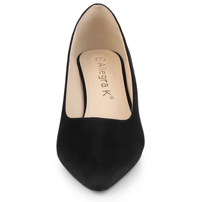 Allegra K Women's Pointy Toe Slip On Wedge Heel Pumps 1 Allegra K Women's Pointy Toe Slip On Wedge Heel Pumps