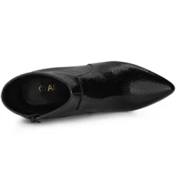 Allegra K Women's Pointed Toe Snake Print Chunky Heel Ankle Boots -Minnetonka Shoes Shop GUEST 1956aea1 1119 4fdf aa75 41243603a99a