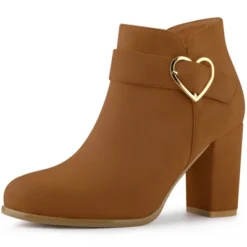 Allegra K Women's Buckle Side Zip Chunky Heels Ankle Boots -Minnetonka Shoes Shop GUEST 1b2ce07a 2bf1 4ab2 9301 e4c31b60ccbe