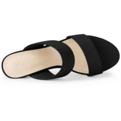 Allegra K Women's Opened Toe Block Heeled Slide Sandals -Minnetonka Shoes Shop GUEST 1ecd156d e75b 46d5 ad5b dcdfc67cadb6