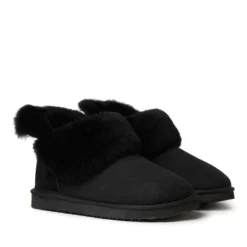 Fireside By Dearfoams Women's Perth Genuine Shearling Foldover Boot