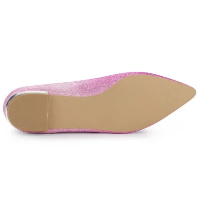 Allegra K Women's Glitter Pointed Toe Ballet Elegant Flats Shoes 4 Allegra K Women's Glitter Pointed Toe Ballet Elegant Flats Shoes - Image 4