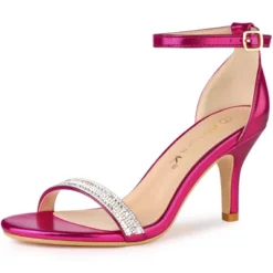 Allegra K Women's Stiletto Heels Rhinestone Ankle Strap Sandals -Minnetonka Shoes Shop GUEST 22812ce0 0a04 43d2 bd52 bc6c5a71d744