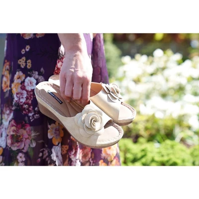 GC Shoes Tokyo Flower Comfort Slide Wedge Sandals 7 GC Shoes Tokyo Flower Comfort Slide Wedge Sandals - Image 7