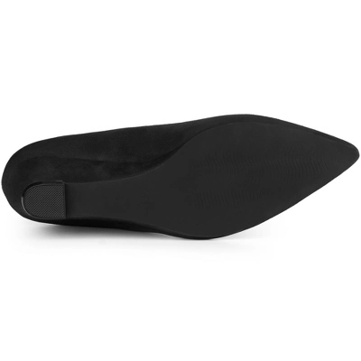 Allegra K Women's Pointy Toe Slip On Wedge Heel Pumps 4 Allegra K Women's Pointy Toe Slip On Wedge Heel Pumps - Image 4