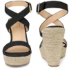 Perphy Slingback Crisscross Espadrille Wedge Heel Sandals For Women