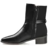 Journee Collection Womens Aubrie Tru Comfort Foam Inside Zip Stacked Heel Booties