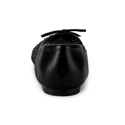 Allegra K Women's Pointed Toe Bow Rhinestone Mesh Ballerina Flats 2 Allegra K Women's Pointed Toe Bow Rhinestone Mesh Ballerina Flats - Image 2