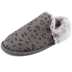 Jessica Simpson Women's Leopard Embossed Slip-On Plush Slipper
