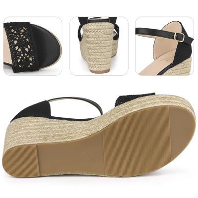 Perphy Platform Ankle Straps Espadrille Wedge Heel Sandals For Women 2 Perphy Platform Ankle Straps Espadrille Wedge Heel Sandals For Women - Image 2