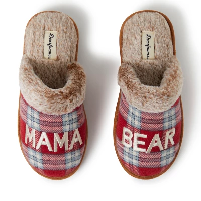 Women's Mama Bear Red Plaid Scuff Slippers 5 Women's Mama Bear Red Plaid Scuff Slippers - Image 5