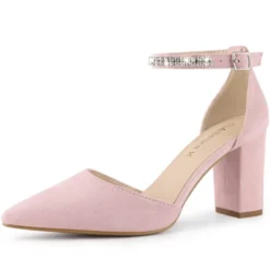 Allegra K Women's Pointed Toe Rhinestone Ankle Strap Chunky Heels Pumps -Minnetonka Shoes Shop GUEST 3f13e2b0 943f 494e 869f e72ef4af0142