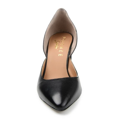 Journee Signature Womens Genuine Leather Jillian D'Orsay High Block Heel Almond Toe Pumps 5 Journee Signature Womens Genuine Leather Jillian D'Orsay High Block Heel Almond Toe Pumps - Image 5