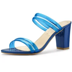 Allegra K Women's Clear Strappy Slide Mule Block Heel Sandal -Minnetonka Shoes Shop GUEST 41f4de03 057e 4406 bc61 619b9a88e026