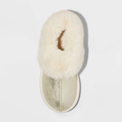 Girls' Lizzie Faux Fur Cuff Bootie Slippers - Cat & Jack™ 2 Girls' Lizzie Faux Fur Cuff Bootie Slippers - Cat & Jack™ - Image 2