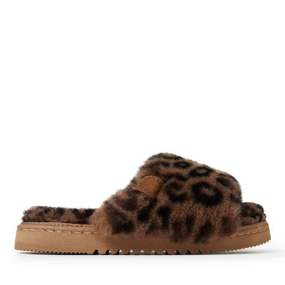 Fireside By Dearfoams Women's Cairns Genuine Shearling Slide Slipper With Metallic Trim 2 Fireside By Dearfoams Women's Cairns Genuine Shearling Slide Slipper With Metallic Trim - Image 2