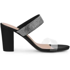 Allegra K Women's Clear Strap Rhinestones Heel Chunky Heels Slide Sandals 11 Allegra K Women's Clear Strap Rhinestones Heel Chunky Heels Slide Sandals -Minnetonka Shoes Shop GUEST 441e1cb2 283b 47b3 b708 484c7acbef21