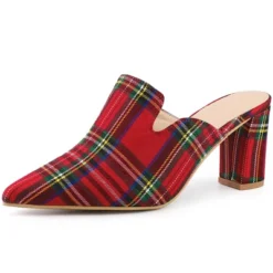 Perphy Pointed Toe Slip On Chunky Heels Houndstooth Slide Mules For Women -Minnetonka Shoes Shop GUEST 4422cbce 071b 41fc a163 bf678cf63c3b