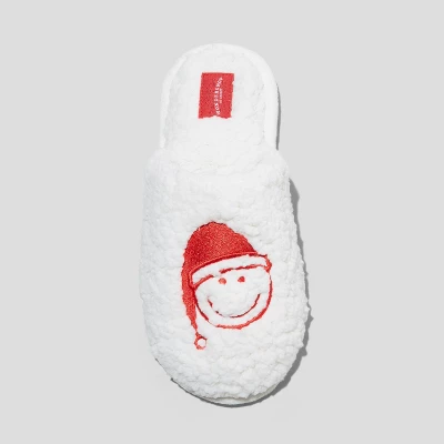 Women's Holiday Santa Happy Face Scuff Slippers - Wondershop™ Cream 2 Women's Holiday Santa Happy Face Scuff Slippers - Wondershop™ Cream - Image 2