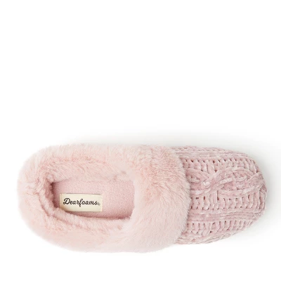 Dearfoams Womens Claire Cable Knit Chenille Clog Slipper 2 Dearfoams Womens Claire Cable Knit Chenille Clog Slipper - Image 2