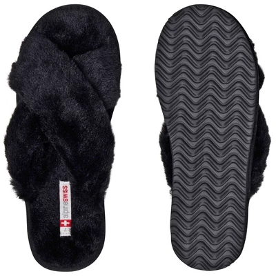 Alpine Swiss Fiona Womens Fuzzy Fluffy Faux Fur Slippers Memory Foam Indoor House Shoes 3 Alpine Swiss Fiona Womens Fuzzy Fluffy Faux Fur Slippers Memory Foam Indoor House Shoes - Image 3