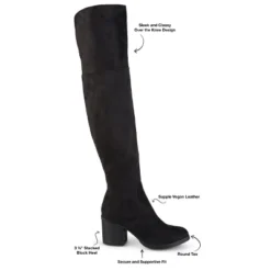 Journee Collection Womens Sana Stacked Heel Over The Knee Boots -Minnetonka Shoes Shop GUEST 473d17d5 7568 4a32 99c4 38081704ba21