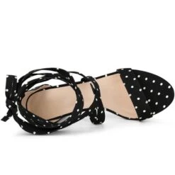 Allegra K Women's Polka Dots Lace Up Chunky Heels Sandals -Minnetonka Shoes Shop GUEST 47bfb83c d232 4264 a6aa 822ee4fdd926