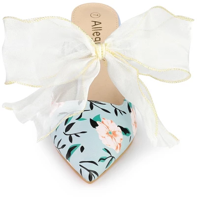 Allegra K Women's Floral Printed Lace Strap Stiletto Heels Mules 1 Allegra K Women's Floral Printed Lace Strap Stiletto Heels Mules