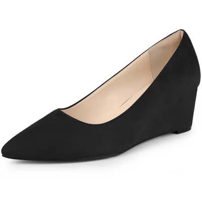 Allegra K Women's Pointy Toe Slip On Wedge Heel Pumps 6 Allegra K Women's Pointy Toe Slip On Wedge Heel Pumps - Image 6