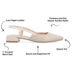 Journee Collection Womens Paislee Sling Back Block Heel Square Toe Flats -Minnetonka Shoes Shop GUEST 4f88ed6e 45c9 4caa 85d1 93a87f08bc45