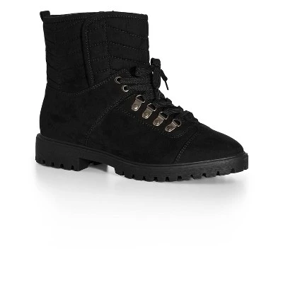Women's WIDE FIT Jackie Lace Up Ankle Boot - Black | CLOUDWALKERS 3 Women's WIDE FIT Jackie Lace Up Ankle Boot - Black | CLOUDWALKERS - Image 3