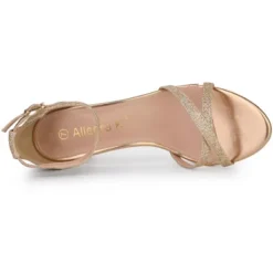 Allegra K Women's Glitter Ankle Straps Stiletto Clear Heels Sandals -Minnetonka Shoes Shop GUEST 526a6479 6e4f 4e12 a08d 312e1ba574bc