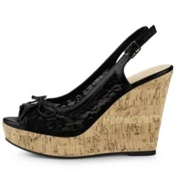 Allegra K Women's Wood Platform Heels Bow Lace Wedge Sandals -Minnetonka Shoes Shop GUEST 548b5ed3 86ce 4d0a ad48 e525c2ffcead