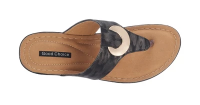 GC Shoes Genelle Hardware Comfort Slide Wedge Sandals 2 GC Shoes Genelle Hardware Comfort Slide Wedge Sandals - Image 2