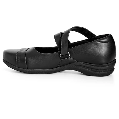 Women's WIDE FIT Brooklyn Comfort Flat - Black | CLOUDWALKERS 3 Women's WIDE FIT Brooklyn Comfort Flat - Black | CLOUDWALKERS - Image 3