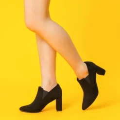 Perphy Women's Pointy Toe Slip On Chunky Heels Ankle Booties -Minnetonka Shoes Shop GUEST 60a9656a 7894 436c 805e 49349fe7d751