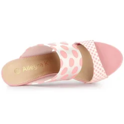 Allegra K Women's Polka Dots Stiletto Heel Slides Sandals -Minnetonka Shoes Shop GUEST 61465e2e bbcc 4d21 b135 5751f87fe52e