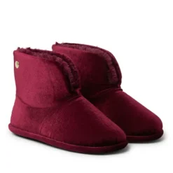 Dearfoams Women's Sara Shiny Velour Bootie Slippers