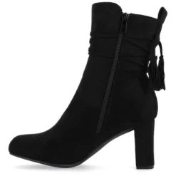 Journee Collection Womens Zuri Inside Zip Block Heel Booties