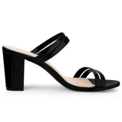 Allegra K Women's Clear Strappy Slide Mule Block Heel Sandal -Minnetonka Shoes Shop GUEST 6b93d0f9 444a 4990 b4e1 37d10683b4da